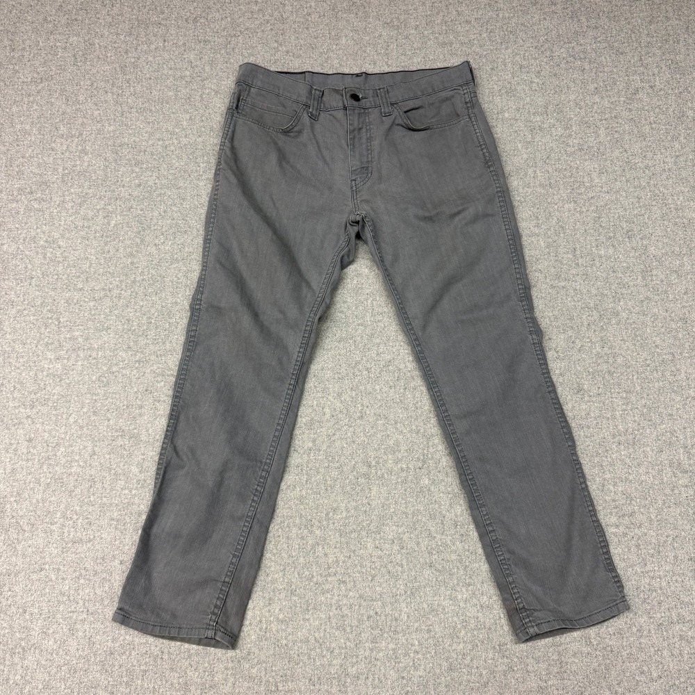 Levi's 511 Slim Fit Pants 33x30 Gray Denim Casual Five-Pocket Trousers Mens